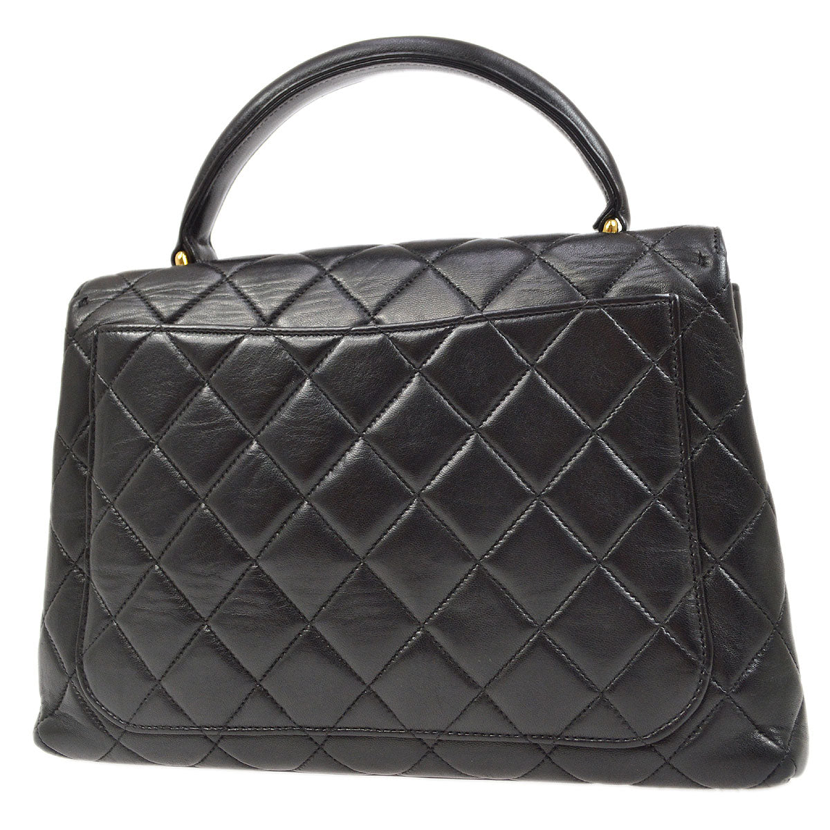 CHANEL 1996-1997 Quilted Kelly 25 Black Lambskin