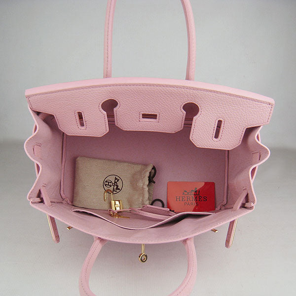 Hermes Birkin 30cm Togo Leather Handbags Pink Golden