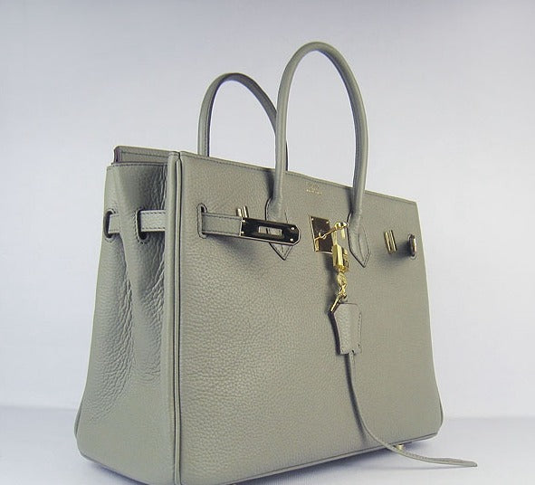 Hermes Birkin 35cm Togo Leather Handbags Dark Grey Golden