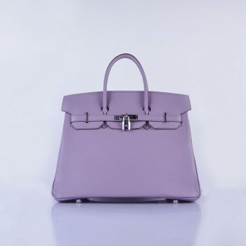 Hermes Birkin 35cm Togo Leather Handbags Light Purple Silver