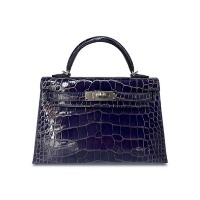 Top Quality Hermes Kelly Designer Bag in Bleu Encre Lisse K20 PHW