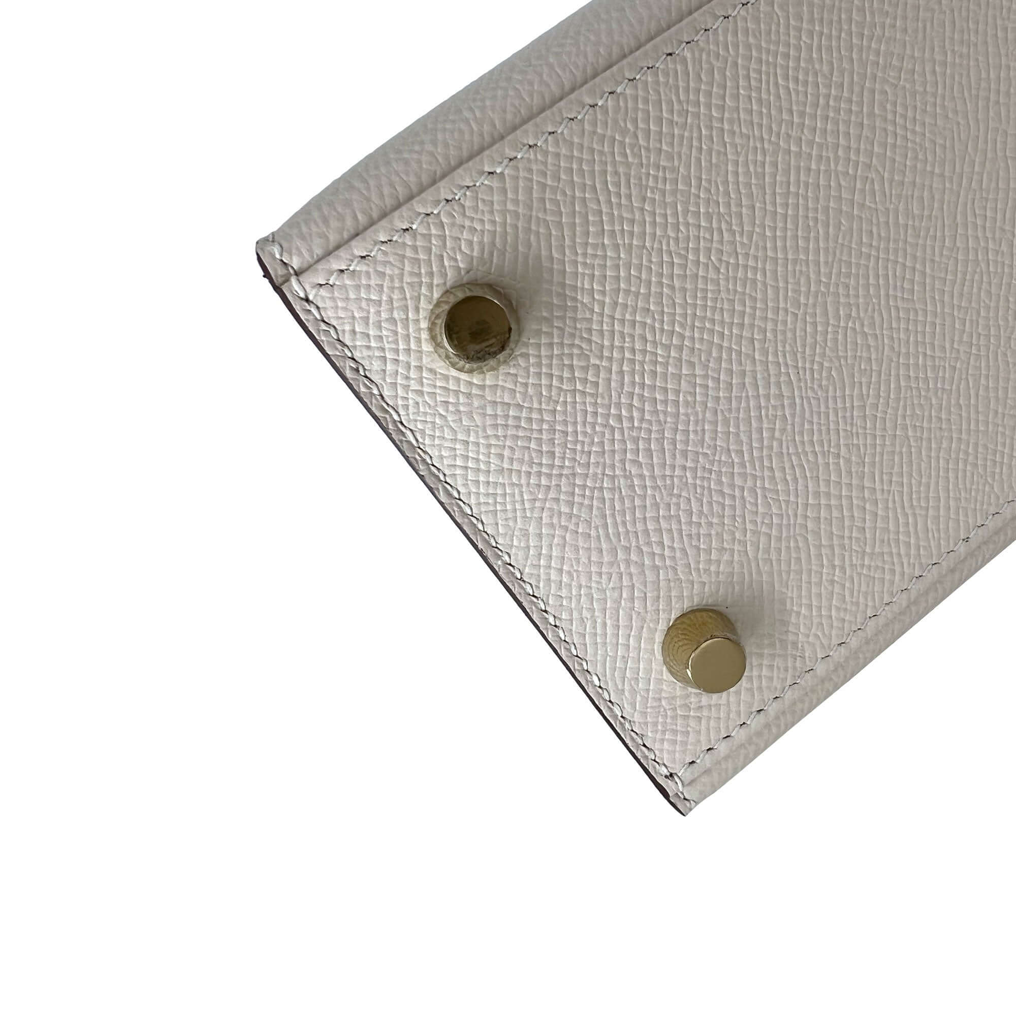 Top Quality Hermes Kelly Craie Epsom leather designer bag K25 GHW