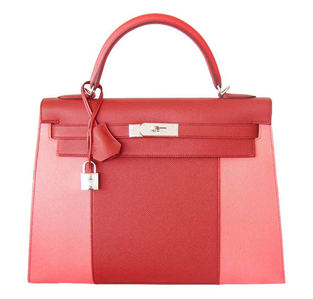 Hermès Kelly 32 Sellier Flag Red Pink Bag