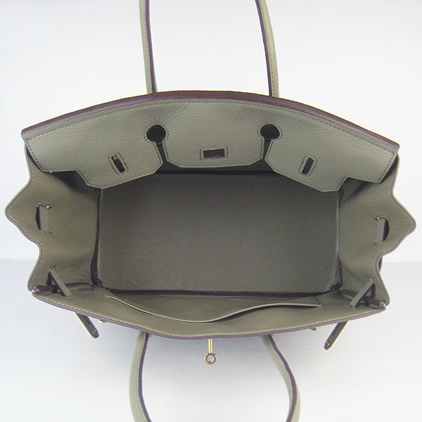 Hermes Birkin 30cm Togo Leather Handbags Dark Grey Golden