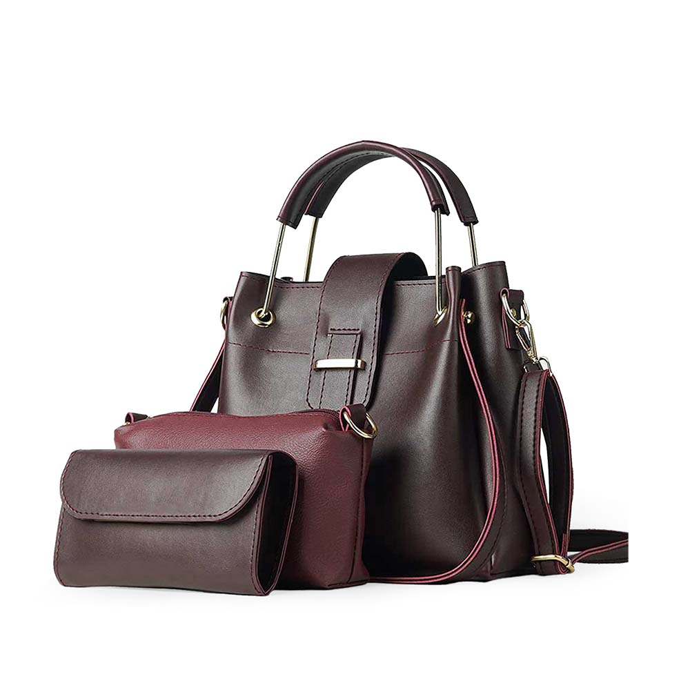 Set of 3 bags maroon