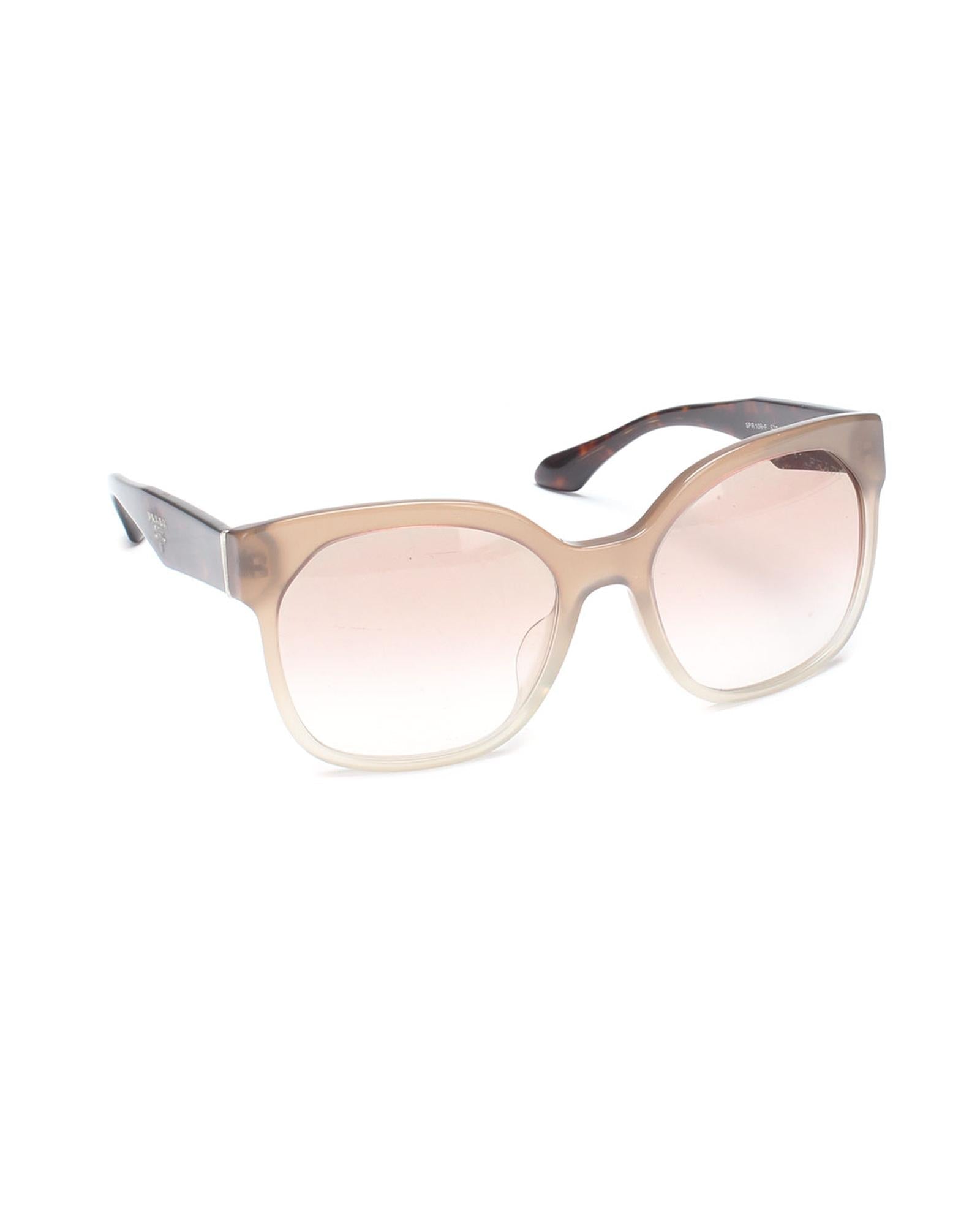 Prada Women's Gradient Tinted Sunglasses in Beige in Beige