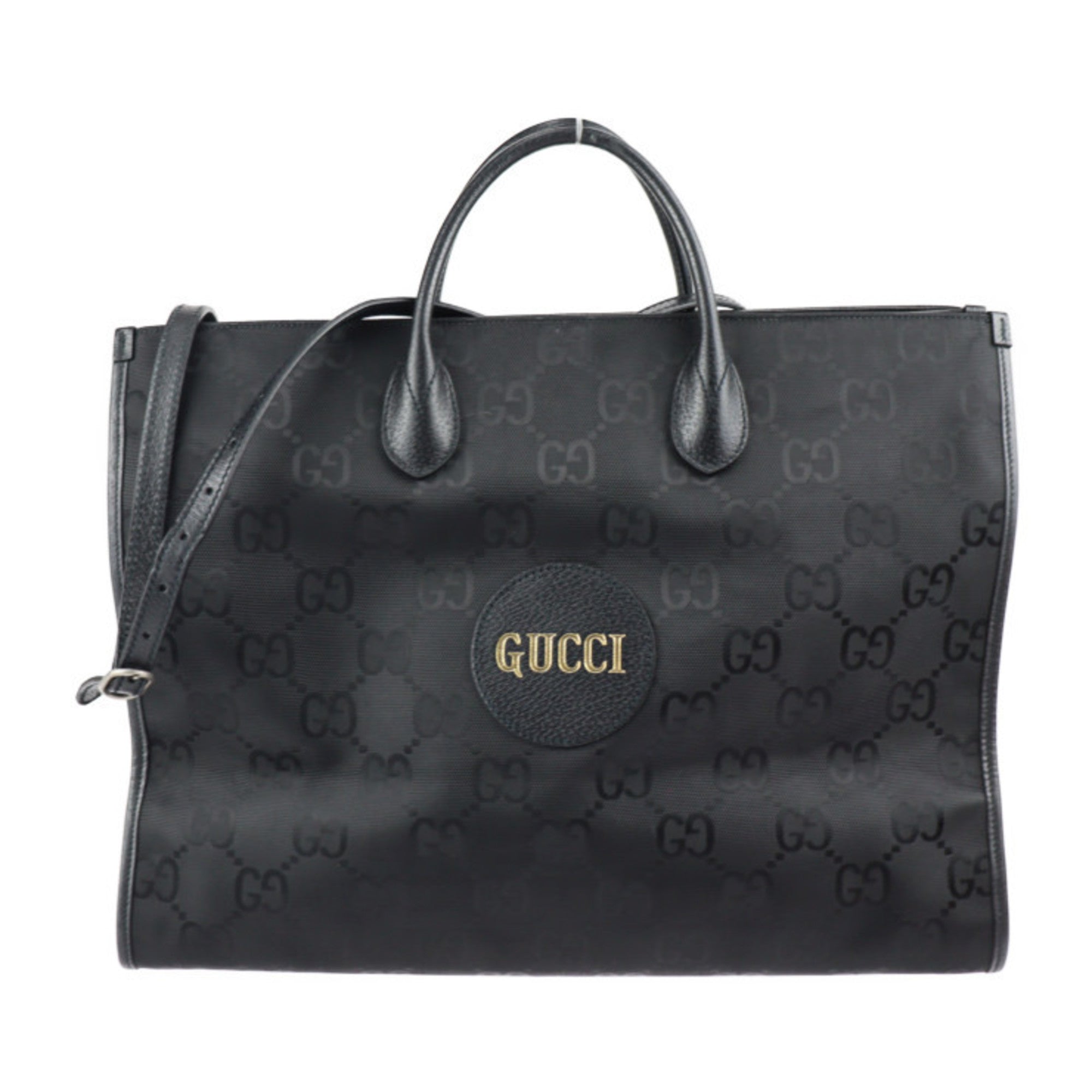 GUCCI Off The Grid Tote Bag 630353 GG Nylon x Leather Black 2WAY Shoulder