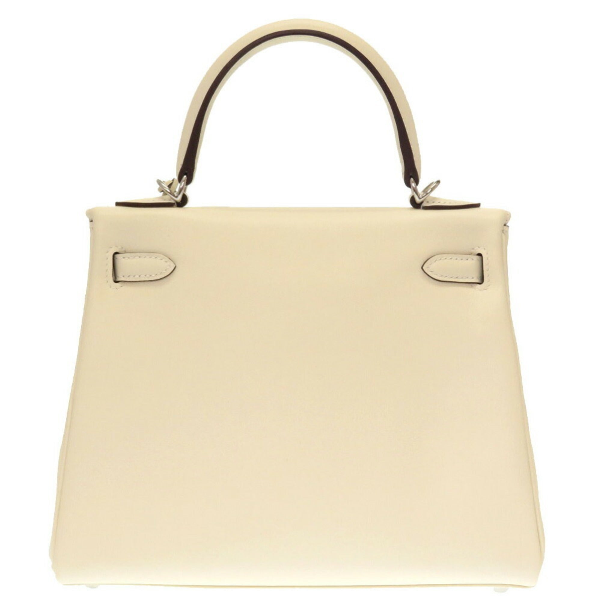 Hermes Kelly 25 Inner Stitch In-N-Out Vaux Swift Nata Z Engraved () Handbag White