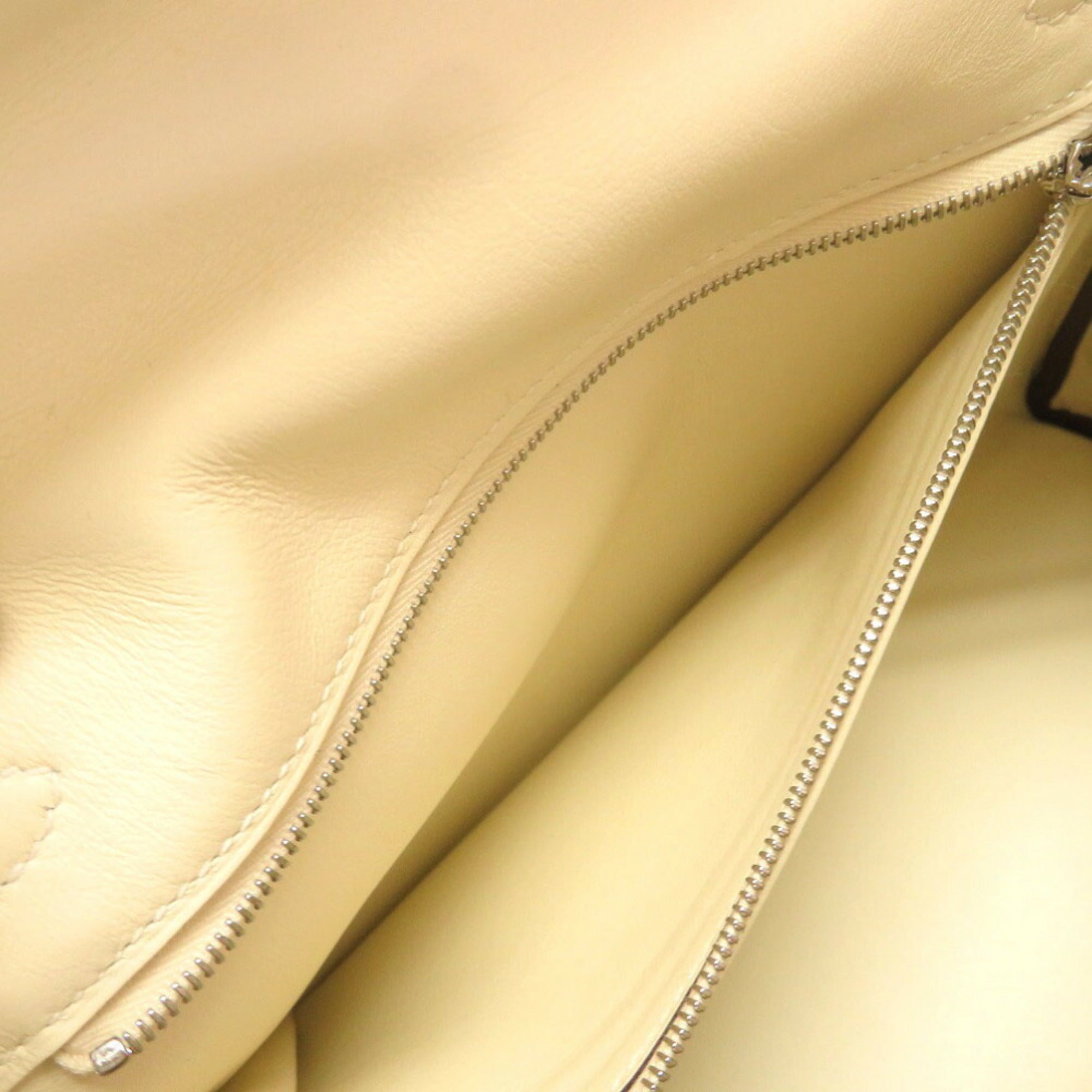 Hermes Kelly 25 Inner Stitch In-N-Out Vaux Swift Nata Z Engraved () Handbag White