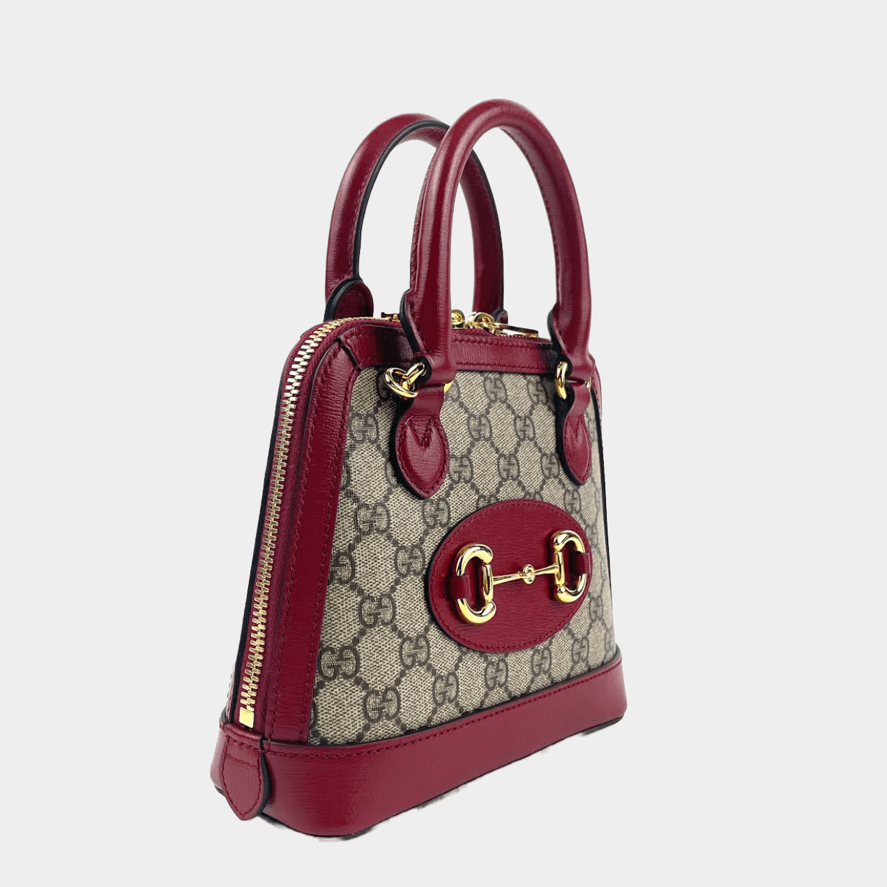 GUCCI 1955 Horsebit Tote Supreme GG w/Red