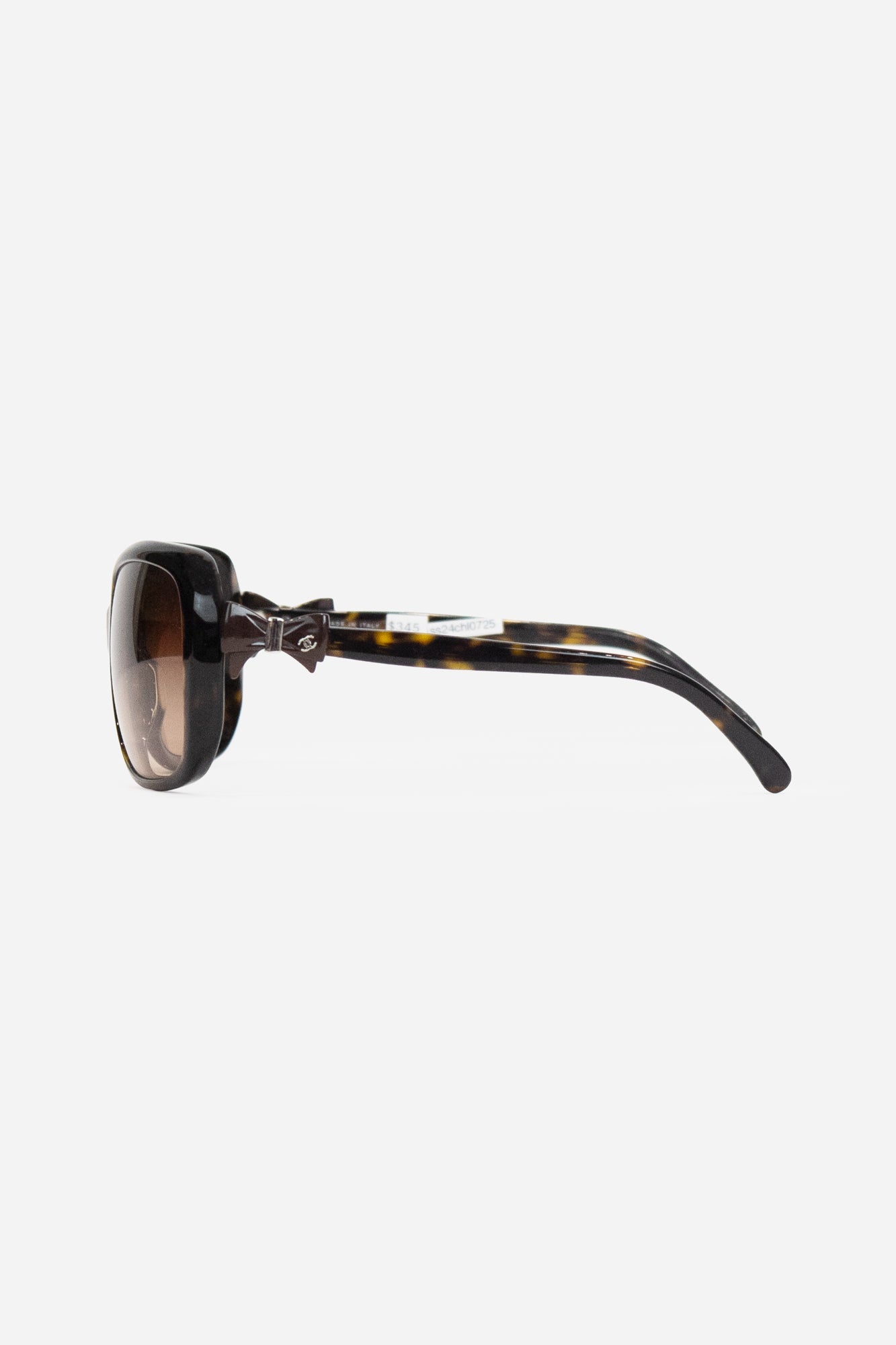 Tortoise Sunglasses With Chanel Bow On Arm