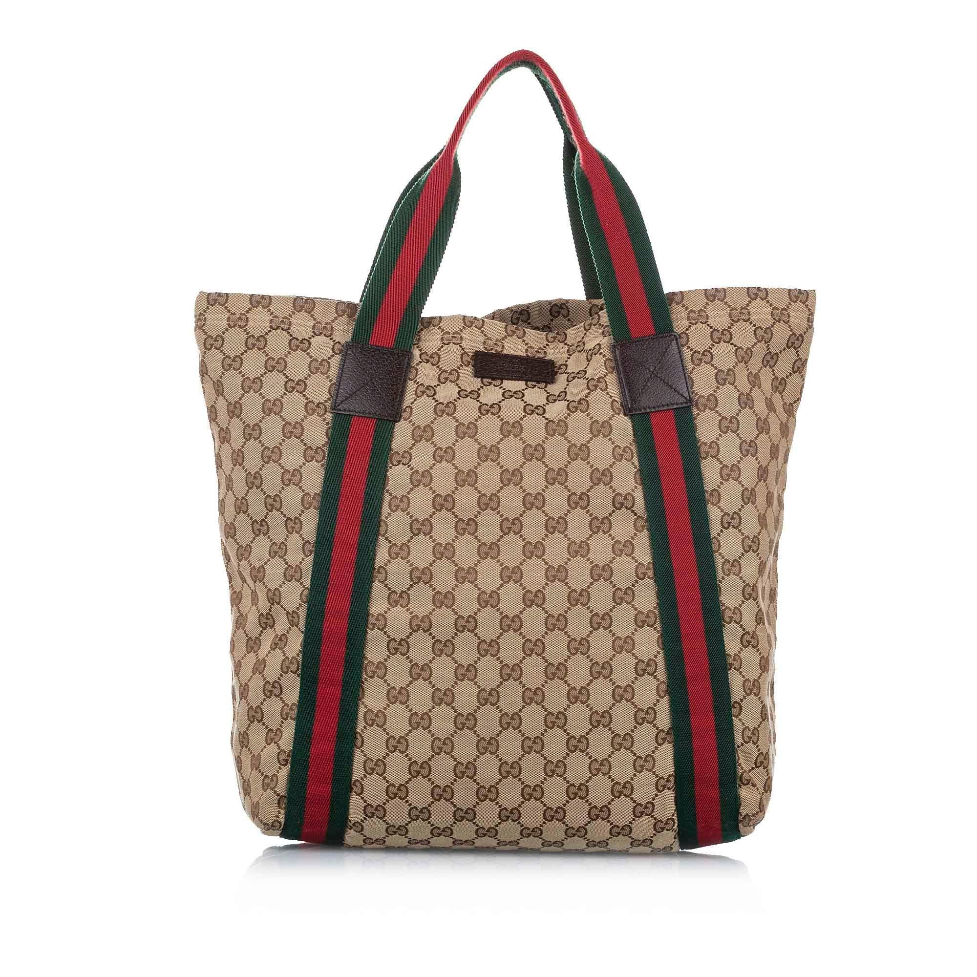 Gucci GG Canvas Web Tote Bag (SHG-16774)