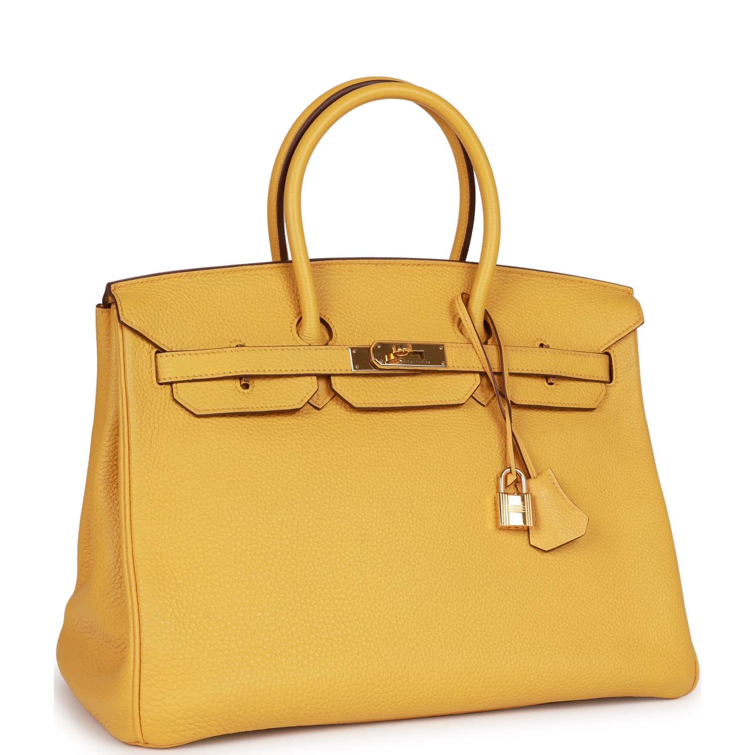 Pre-owned Hermes Birkin 35 Soleil Togo Gold Hardware