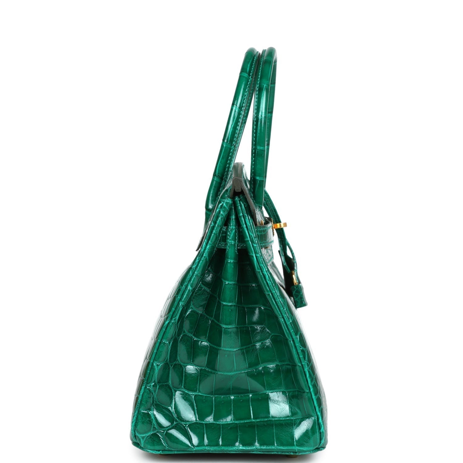 Hermes Birkin 30 Emerald Shiny Niloticus Crocodile Gold Hardware