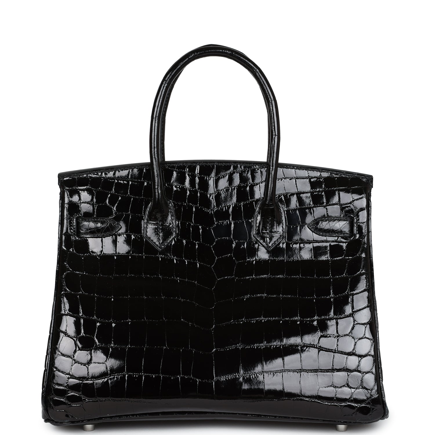 Hermes Birkin 30 Black Shiny Crocodile Niloticus Palladium Hardware