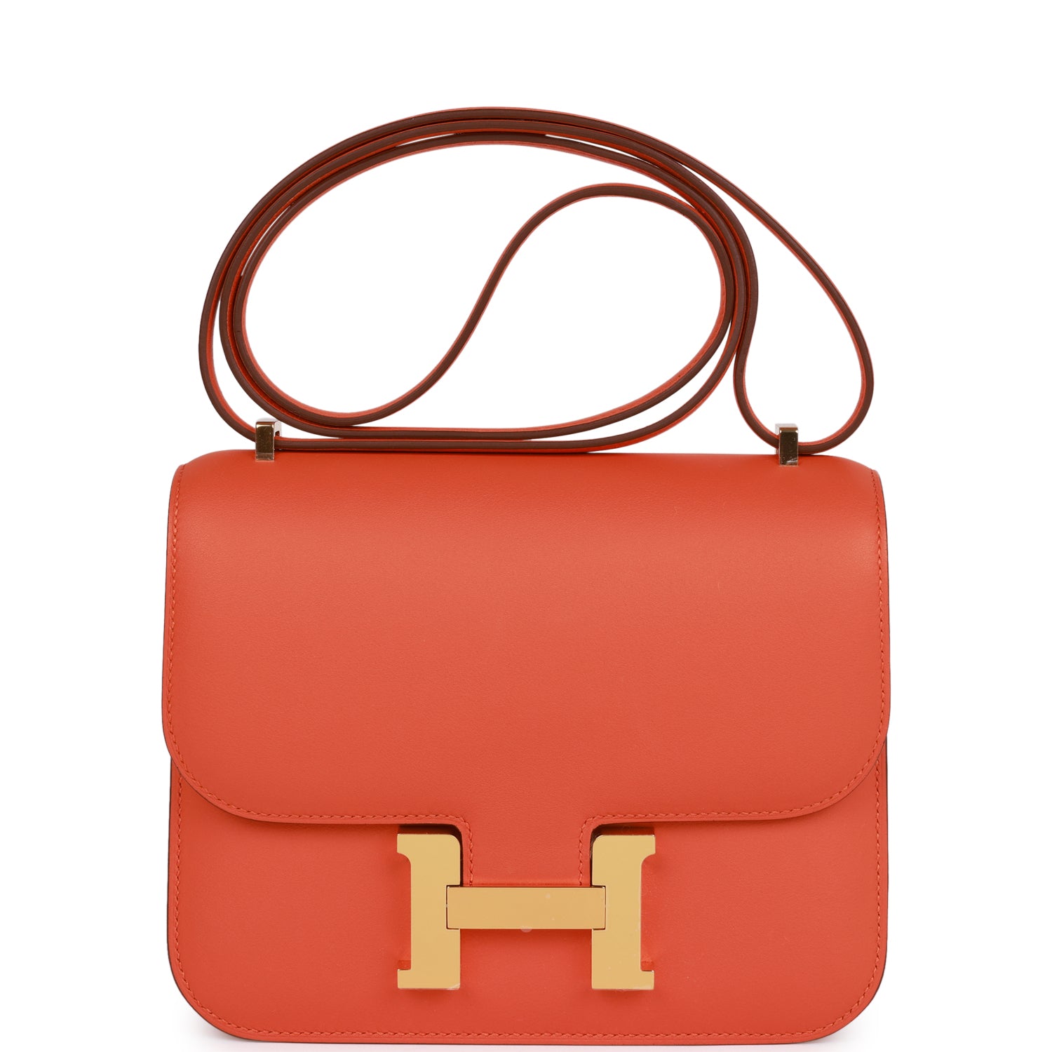 Hermes Constance 1-18 Orange Swift Gold Hardware