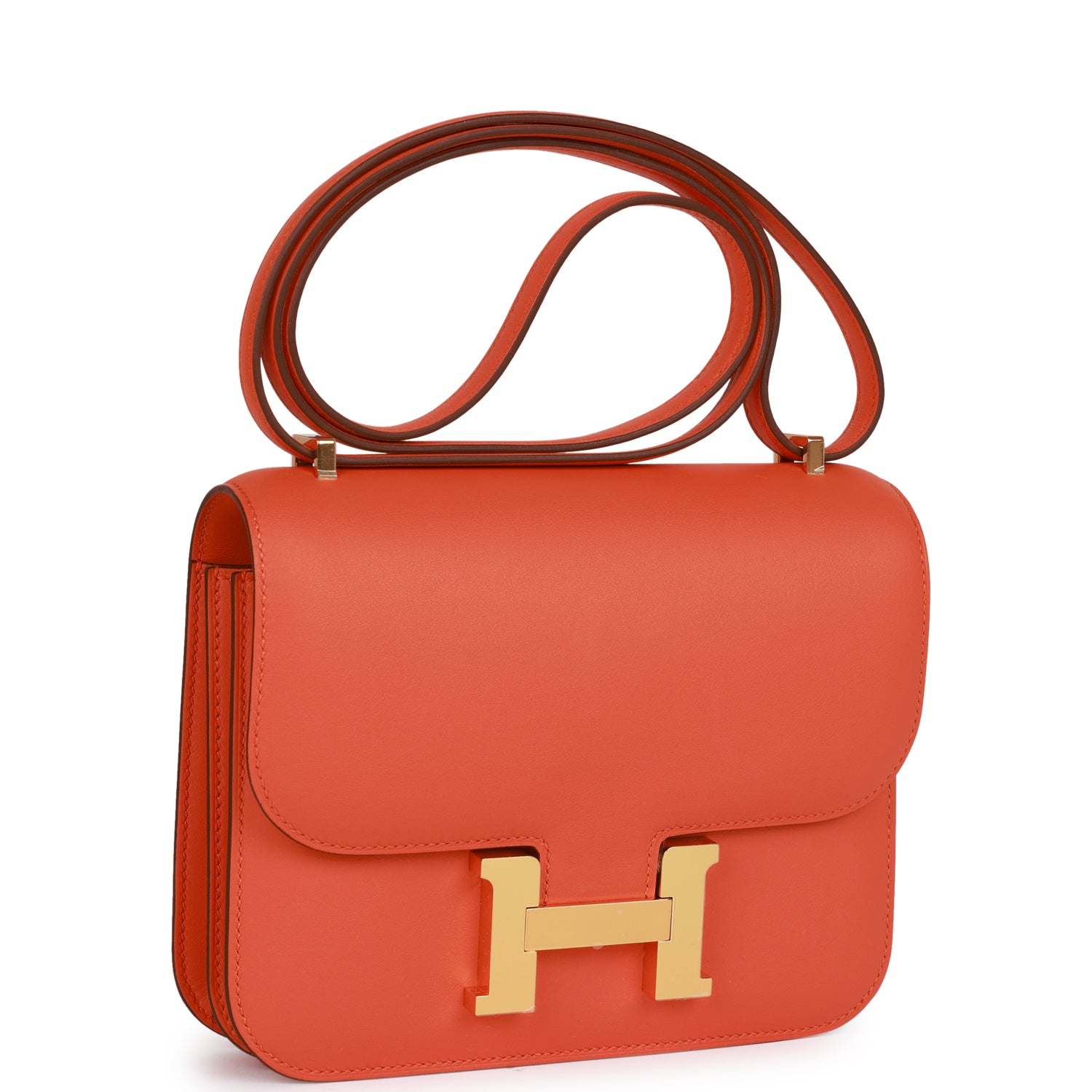 Hermes Constance 1-18 Orange Swift Gold Hardware