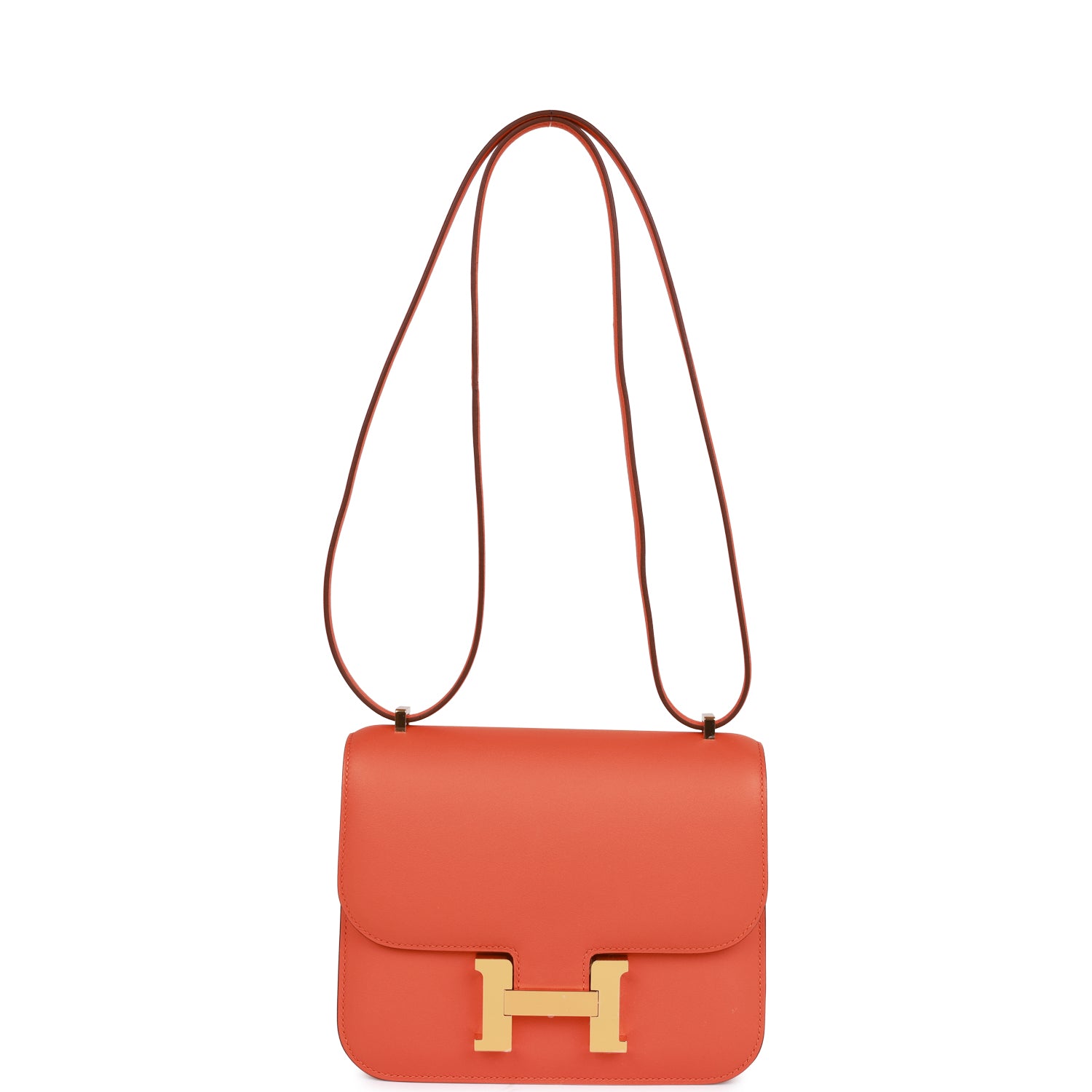 Hermes Constance 1-18 Orange Swift Gold Hardware