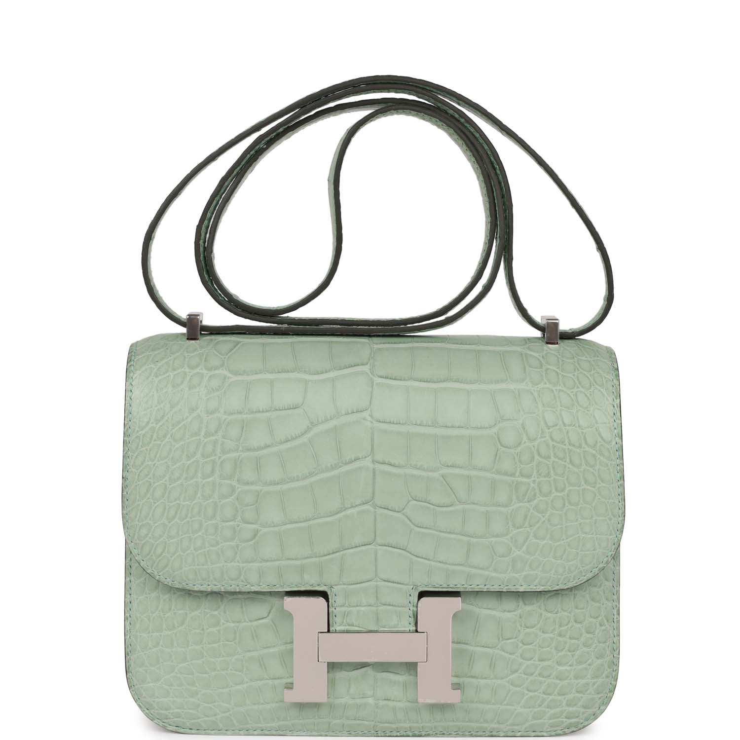 Hermes Constance 1-18 Vert D'Eau Matte Alligator Palladium Hardware