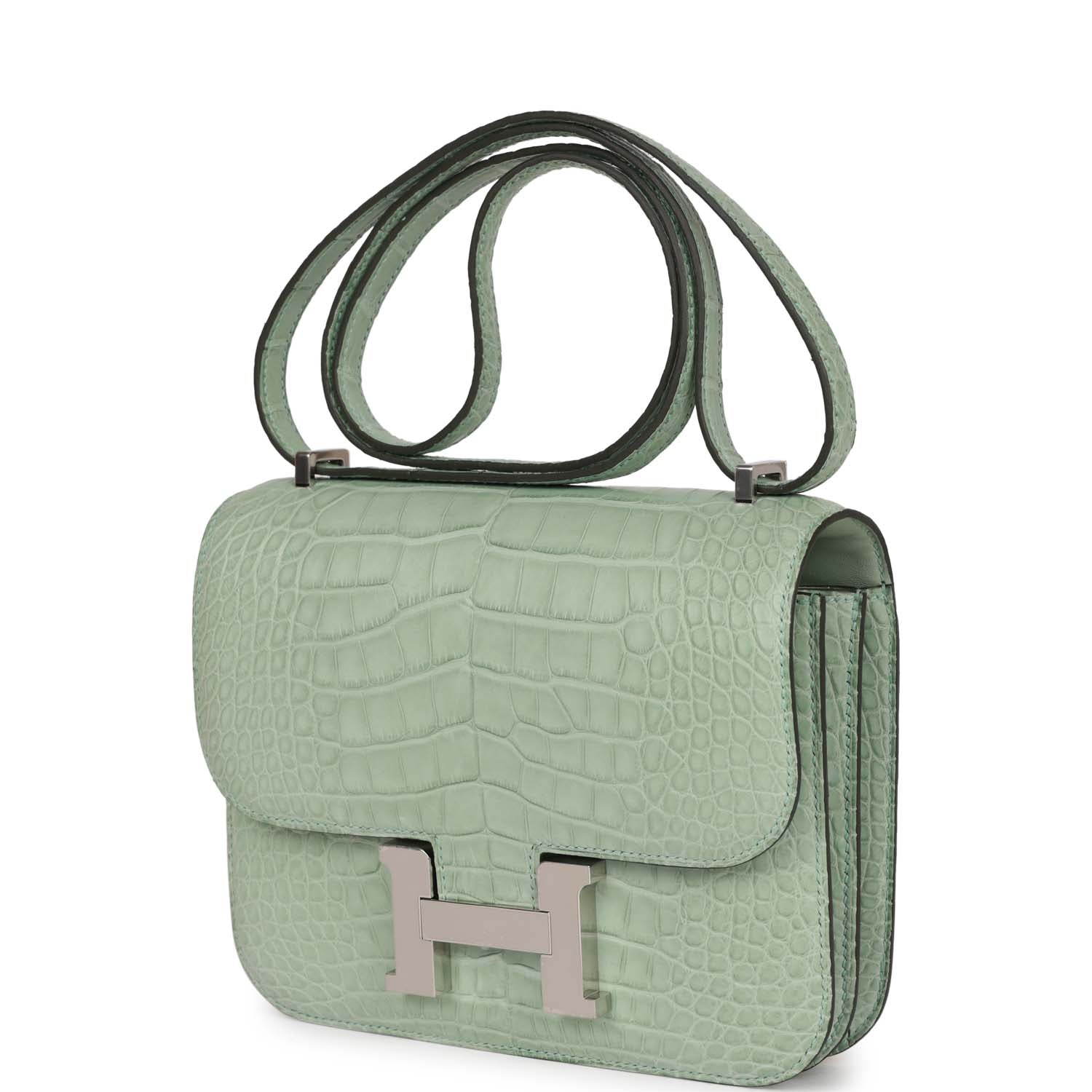 Hermes Constance 1-18 Vert D'Eau Matte Alligator Palladium Hardware