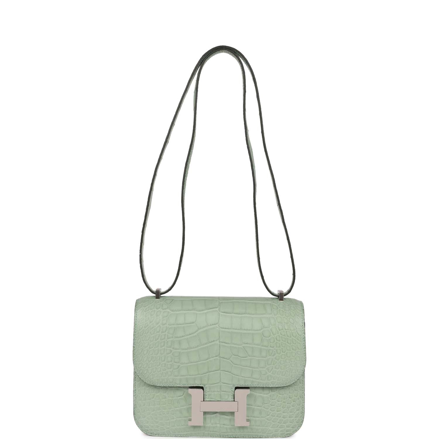 Hermes Constance 1-18 Vert D'Eau Matte Alligator Palladium Hardware