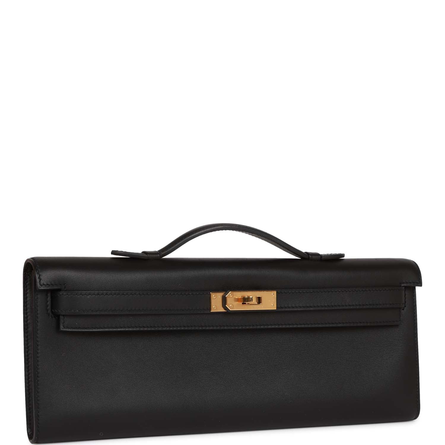 Hermes Kelly Cut Black Swift Gold Hardware