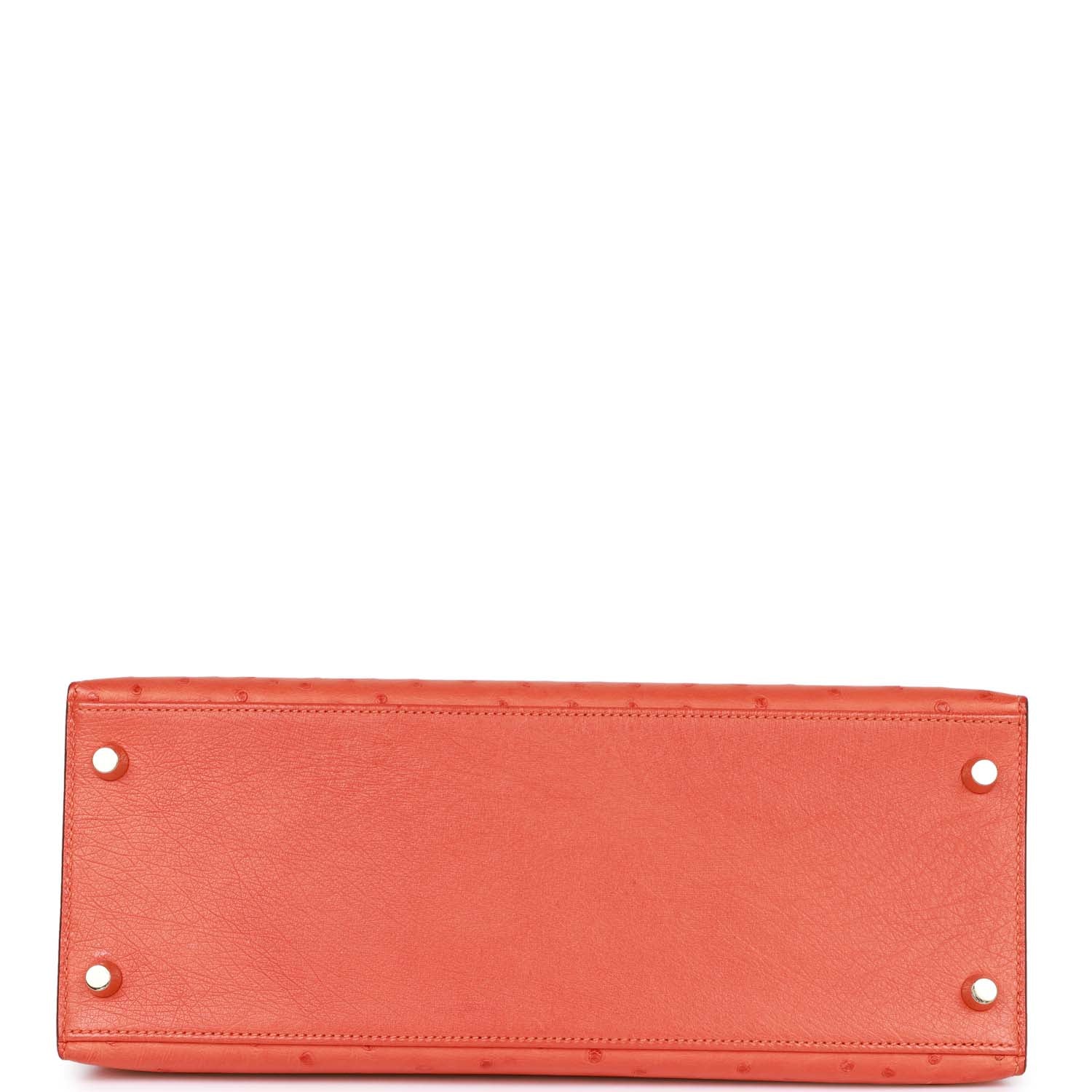 d Hermes Kelly Sellier 28 Tangerine Ostrich Gold Hardware