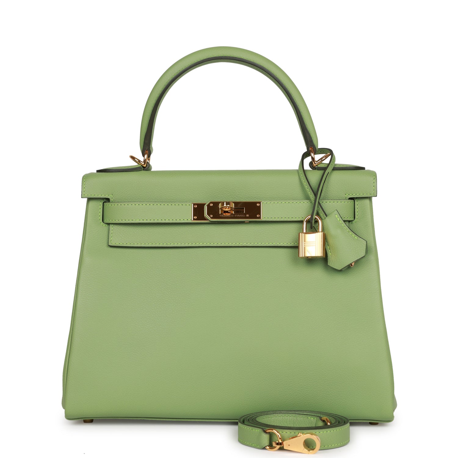 d Hermes Kelly Retourne 28 Vert Criquet Evercolor Gold Hardware