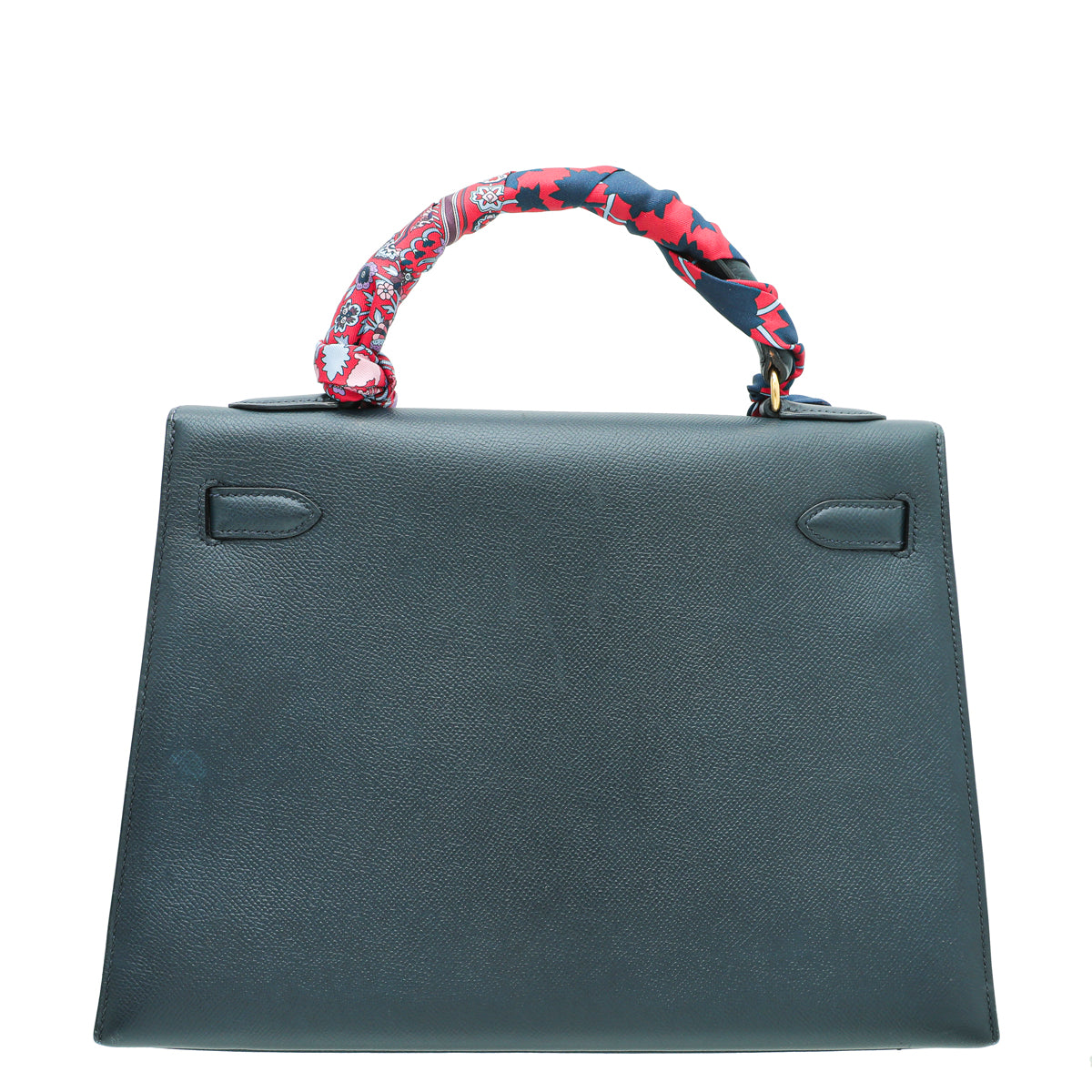 Hermes Indigo Kelly 32 Bag W/ Twilly