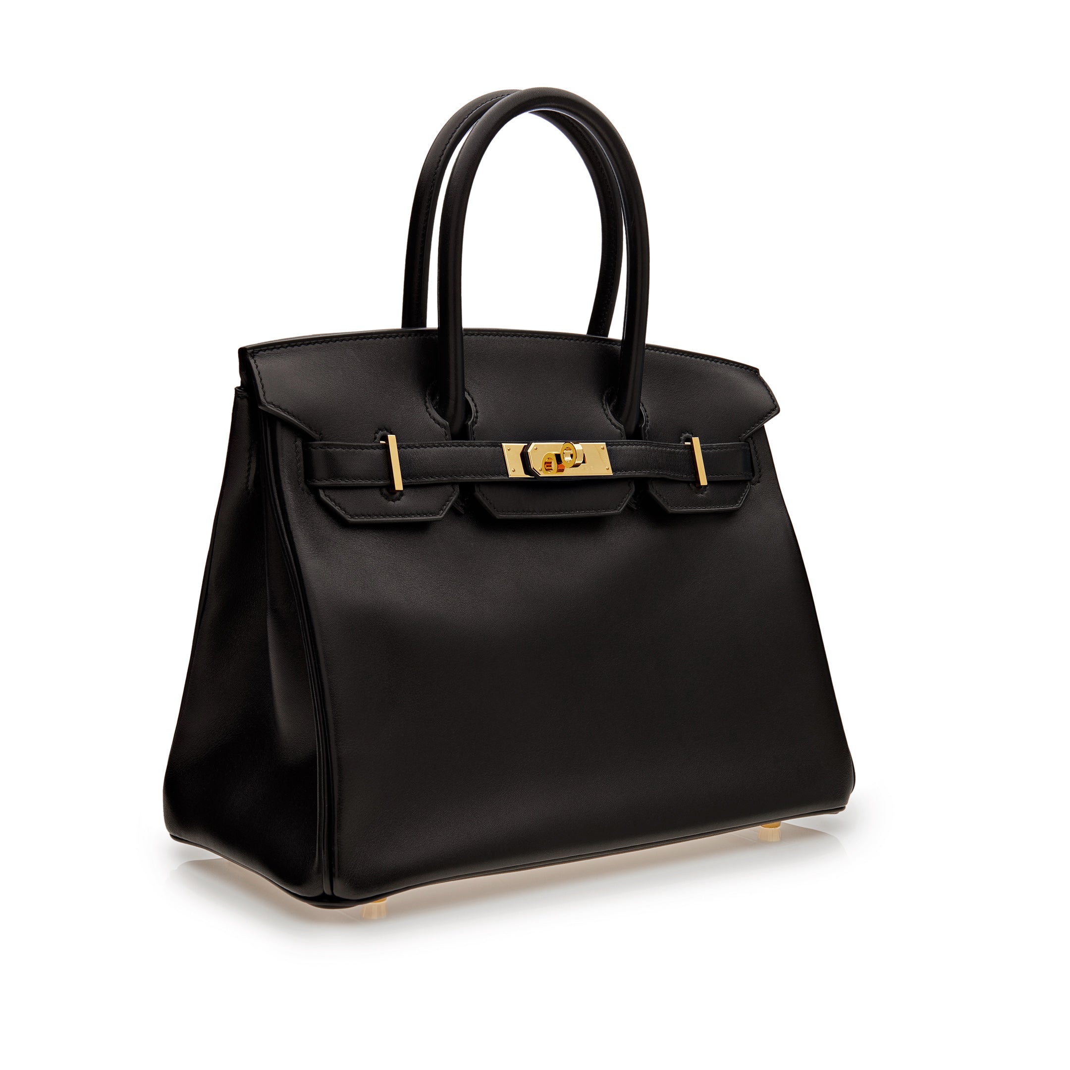 Hermes Birkin 30 Black Box Leather Gold Hardware