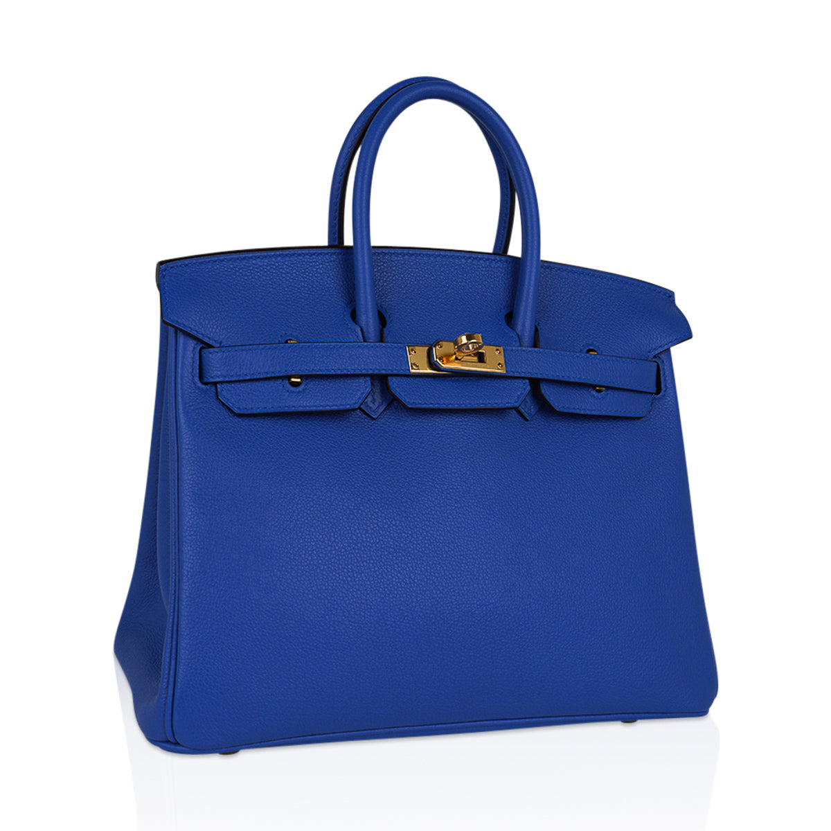 Hermes Birkin 25 Bag Blue Zellige Novillo Leather with Gold Hardware