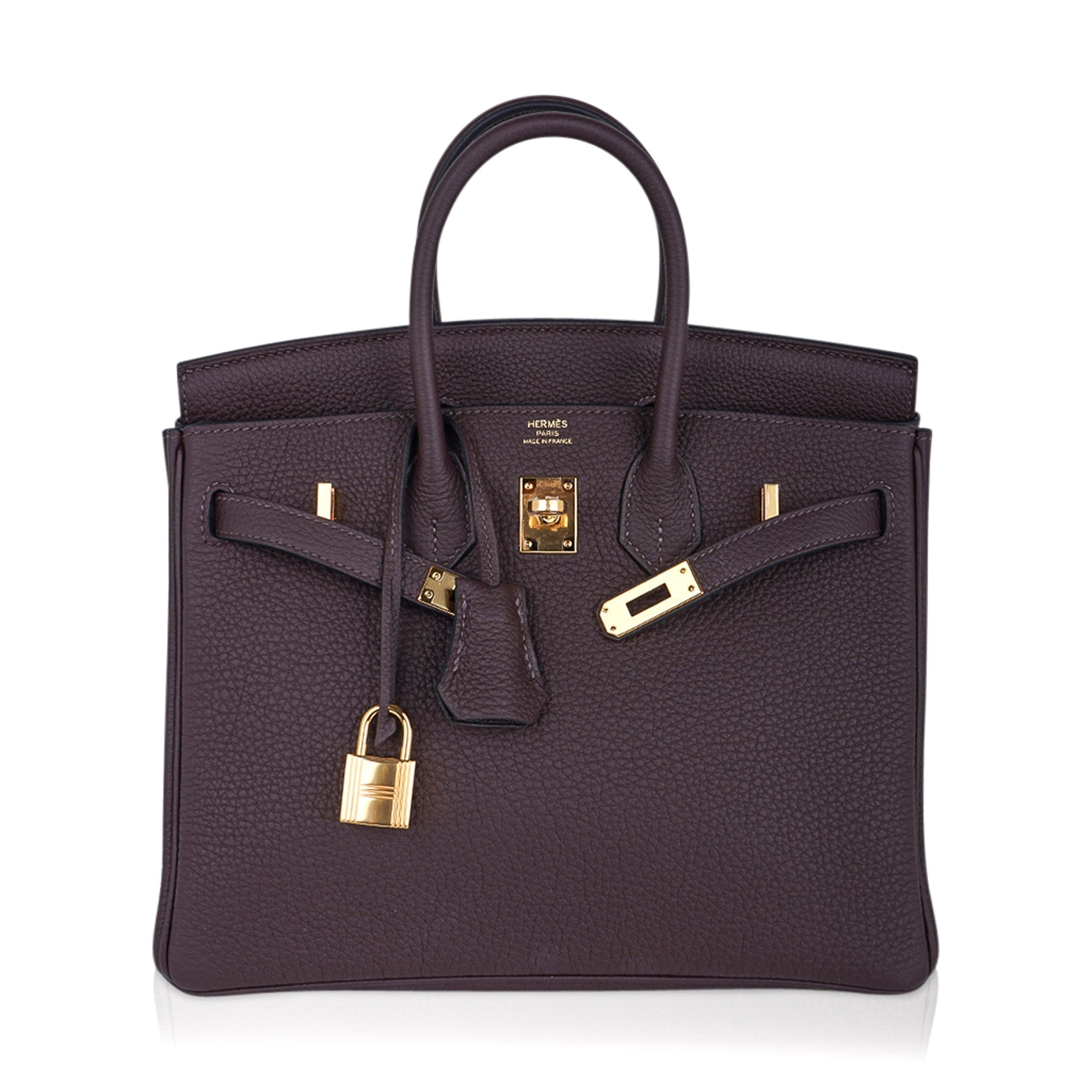 Hermes Birkin 25 Bag Chocolat Gold Hardware Togo Leather