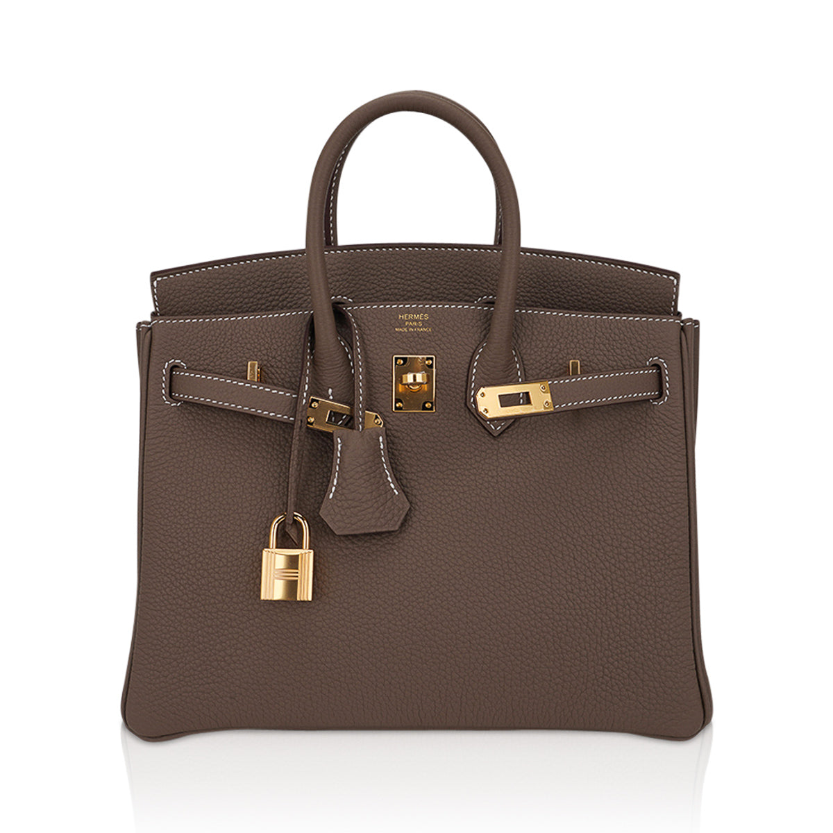 Hermes Birkin 25 Bag Etoupe Togo Leather with Gold Hardware