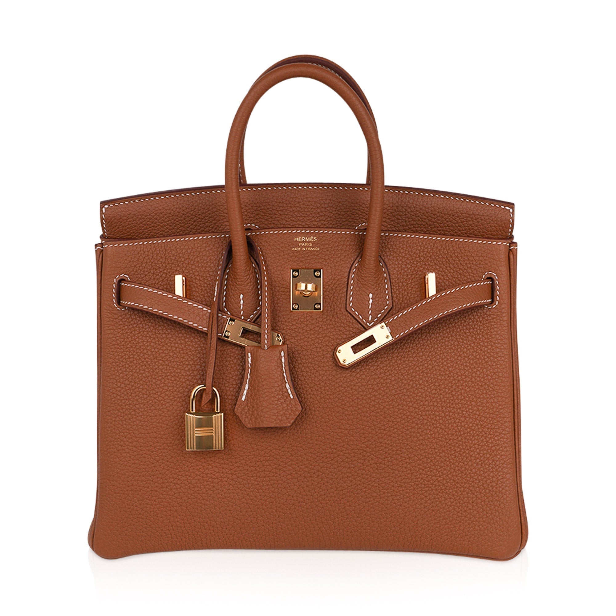 Hermes Birkin 25 Bag Gold Togo Leather Gold Hardware