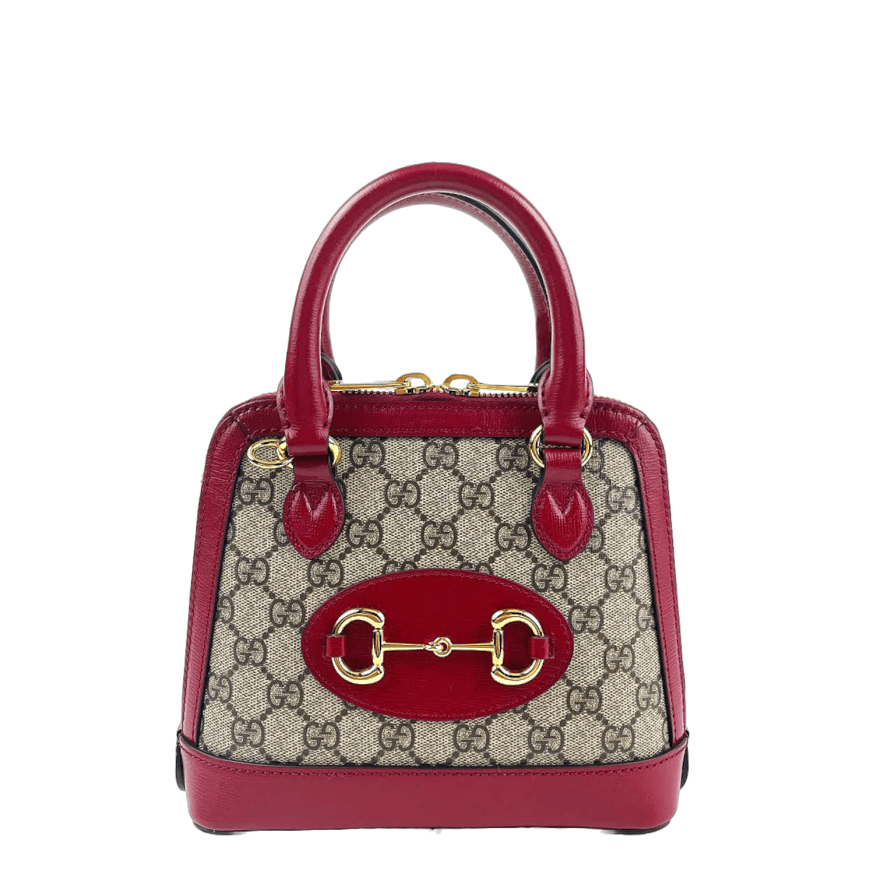 GUCCI 1955 Horsebit Tote Supreme GG w/Red