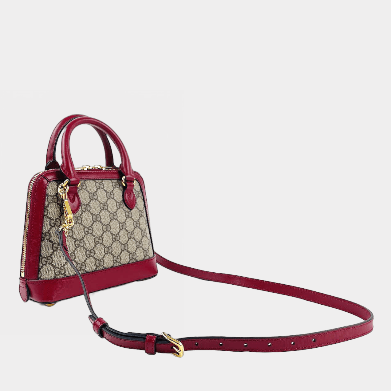 GUCCI 1955 Horsebit Tote Supreme GG w/Red