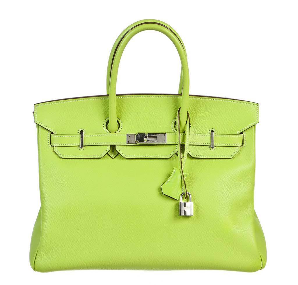 Hermès Birkin 35 Kiwi Lichen Candy Collection Bag