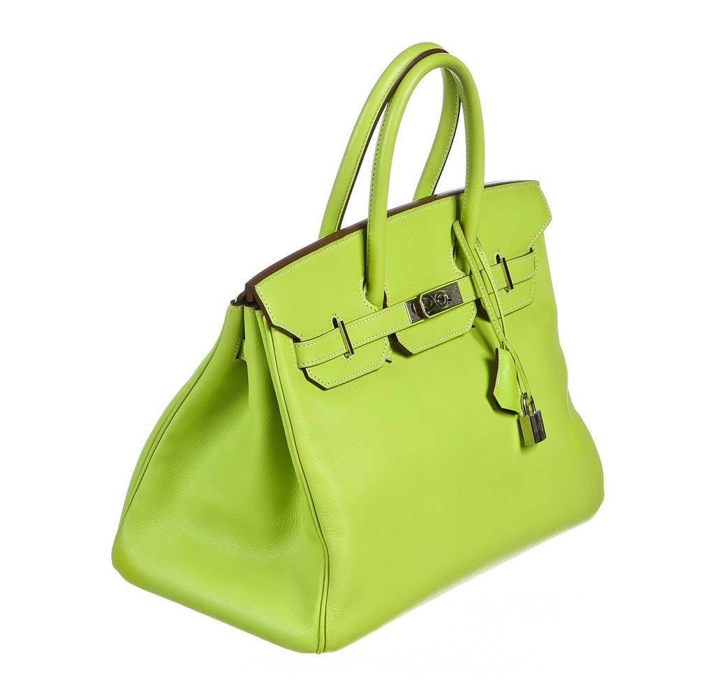 Hermès Birkin 35 Kiwi Lichen Candy Collection Bag